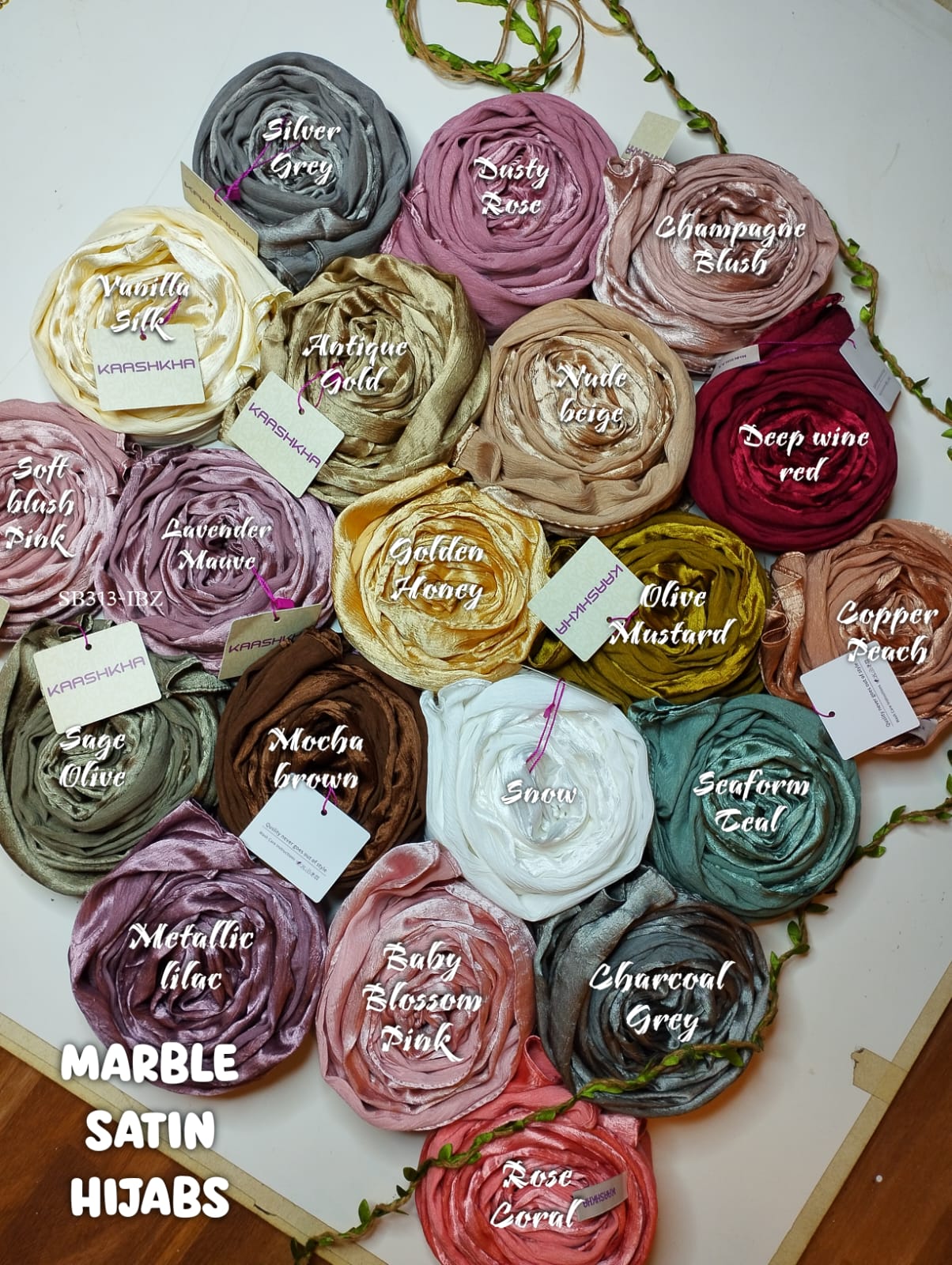 MARBLE SATIN HIJABS