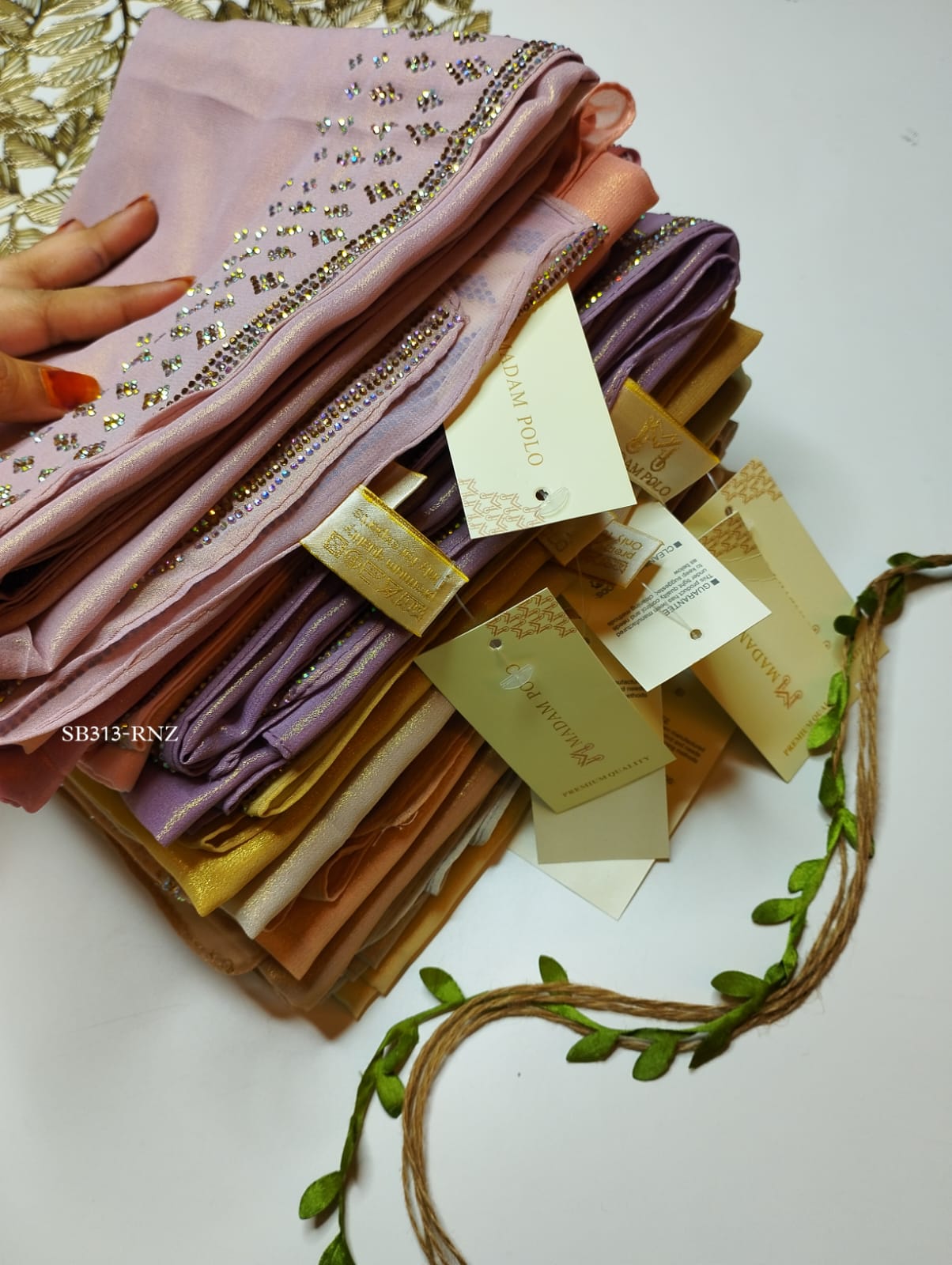 PREMIUM CHIFFON SHIMMER STONE WORK HIJABS - Image 6