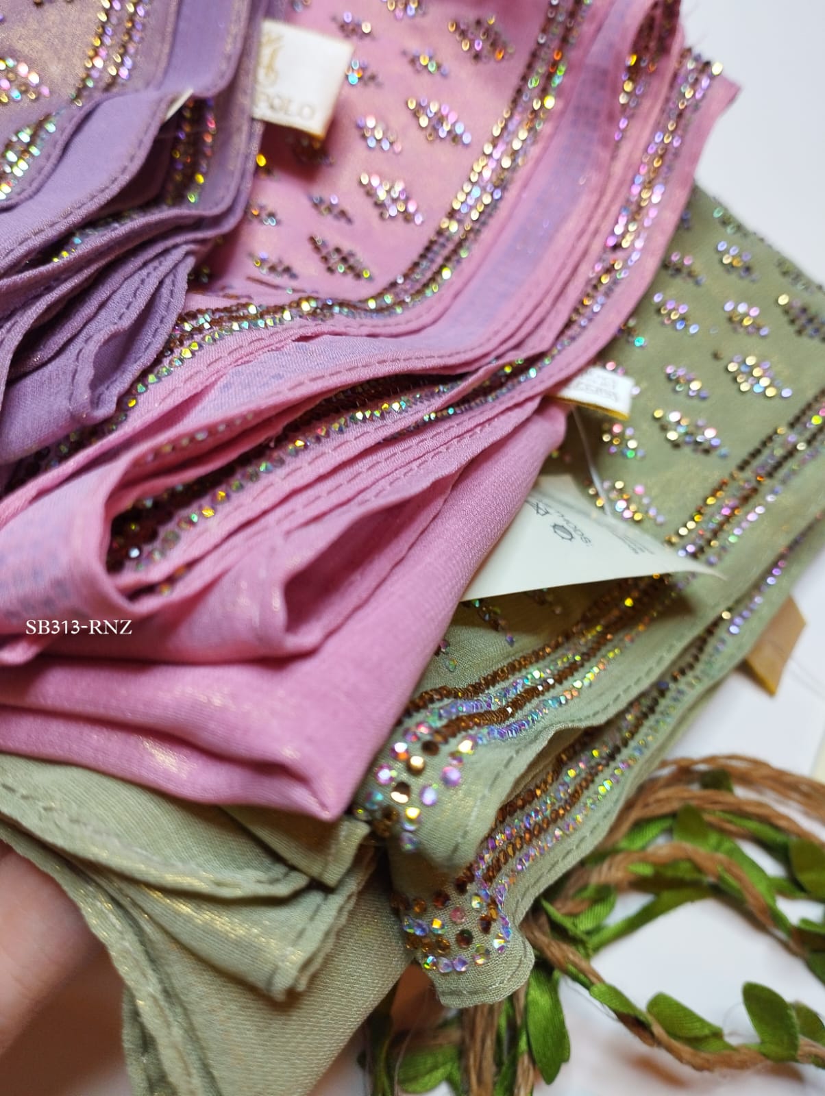 PREMIUM CHIFFON SHIMMER STONE WORK HIJABS