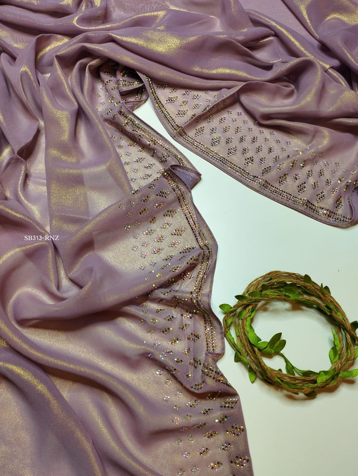 PREMIUM CHIFFON SHIMMER STONE WORK HIJABS - Image 10