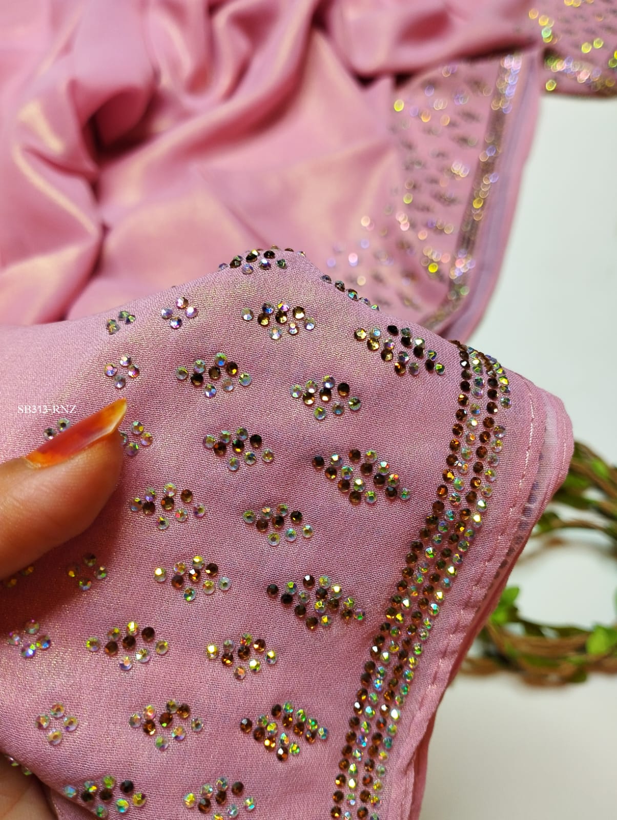 PREMIUM CHIFFON SHIMMER STONE WORK HIJABS - Image 9