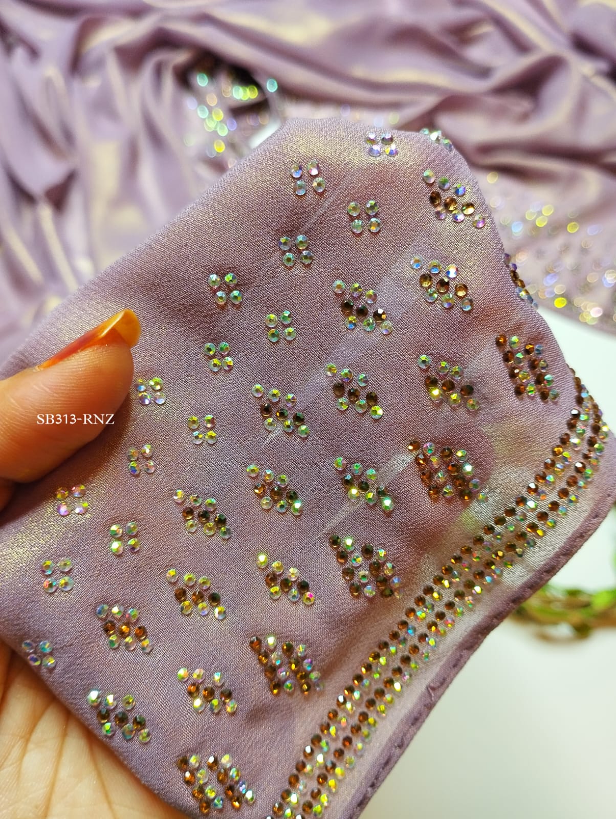 PREMIUM CHIFFON SHIMMER STONE WORK HIJABS - Image 8