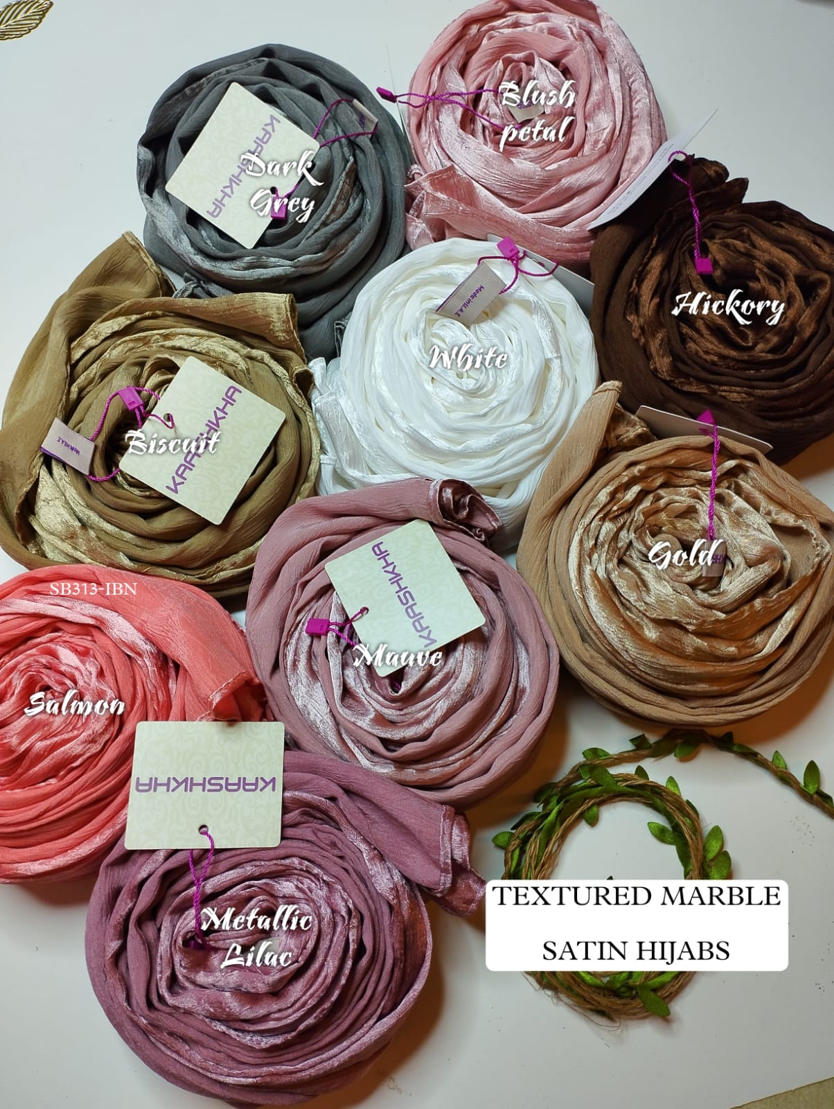 MARBLE SATIN HIJABS