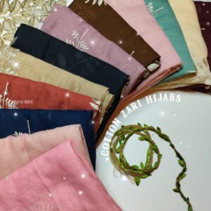 LEAF COTTON EMBROIDERY HIJABS