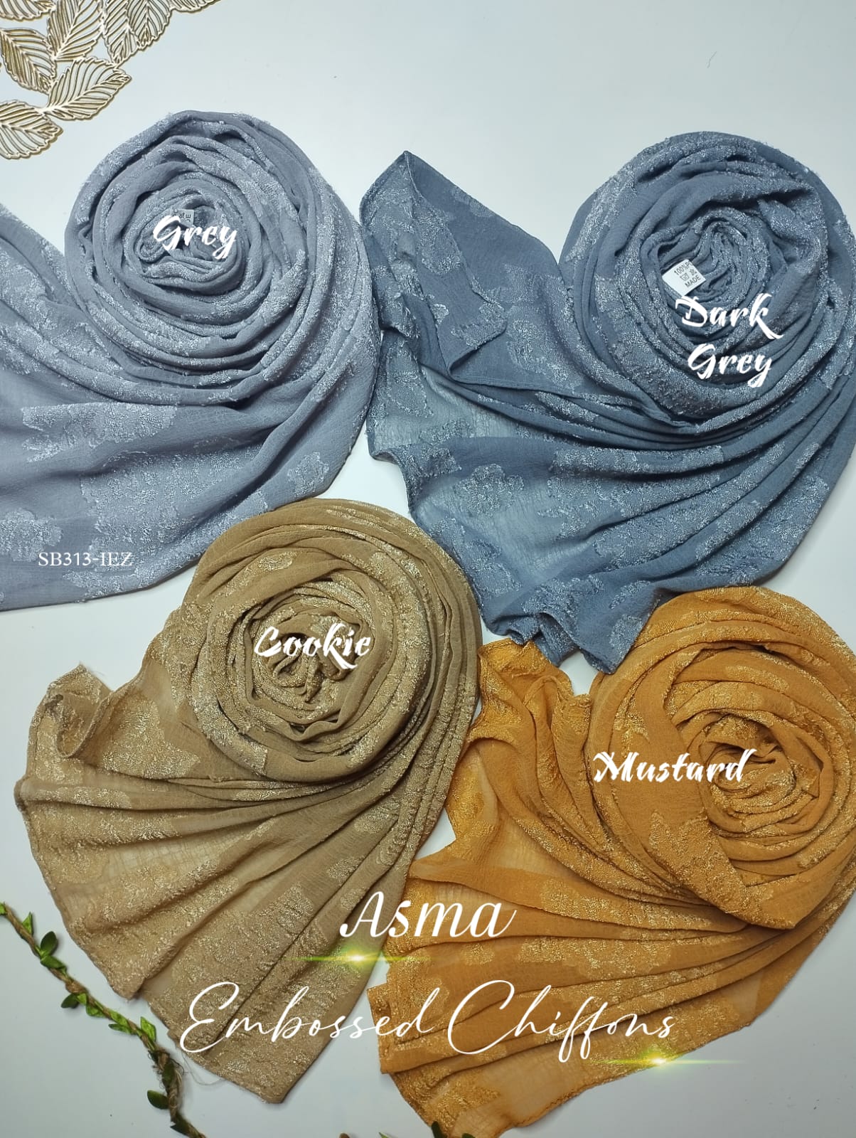ASMA EMBOSSED CHIFFON HIJABS