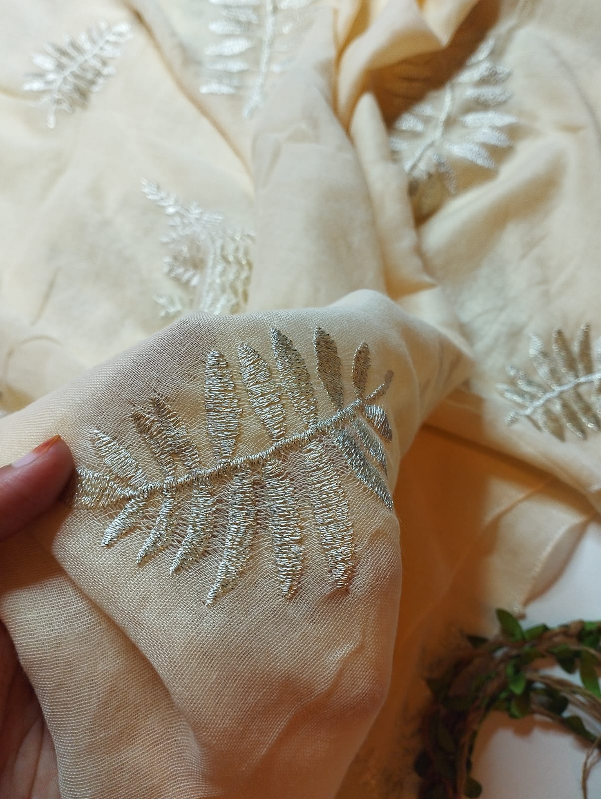 LEAF COTTON EMBROIDERY HIJABS - Image 2