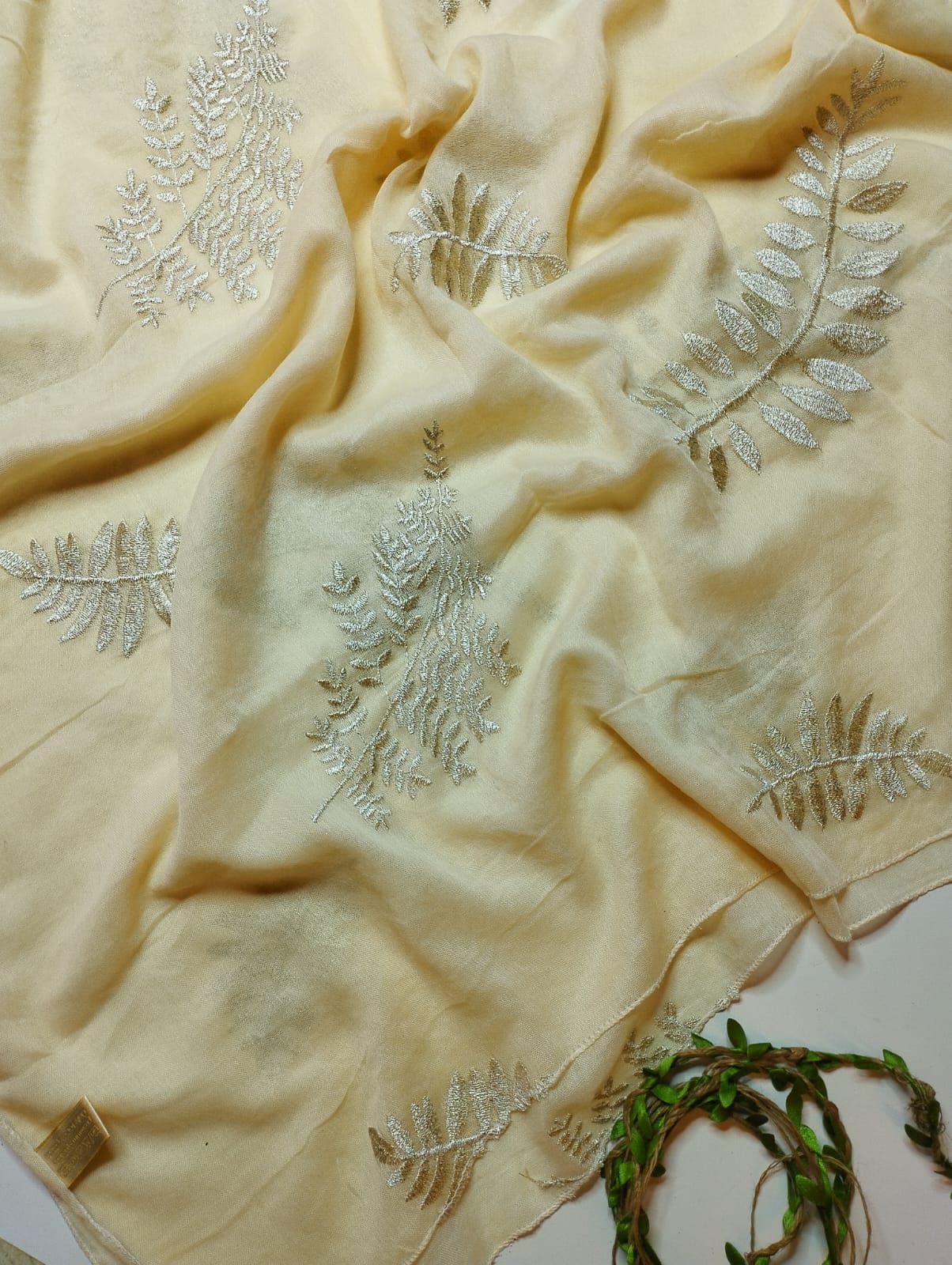 LEAF COTTON EMBROIDERY HIJABS - Image 3