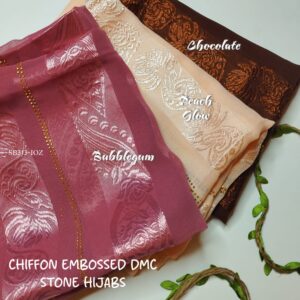 CHIFFON SATIN STRIPS (STONE WORK)