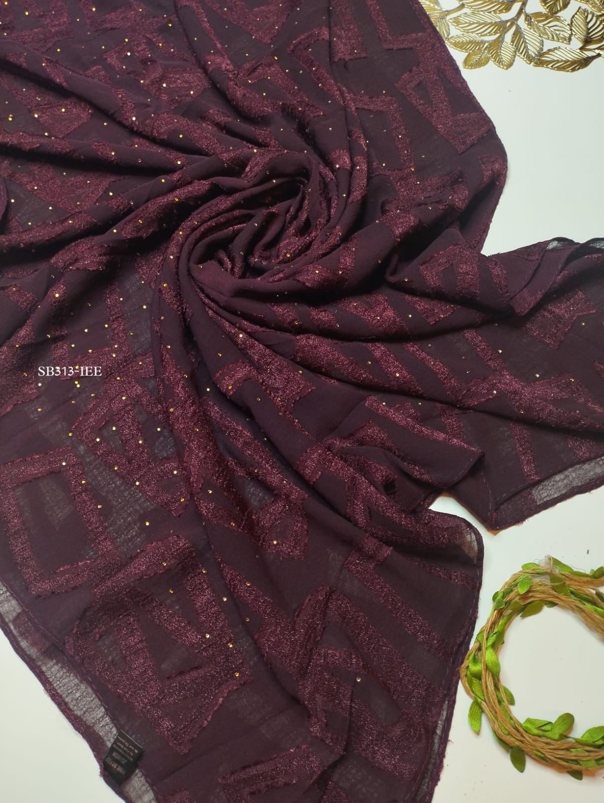 ASMA CHIFFONS GOLD STUD HIJABS - Image 5