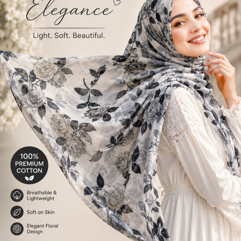 COTTON FLORAL HIJABS