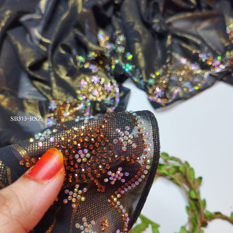 Embossed glam chiffon stone hijabs