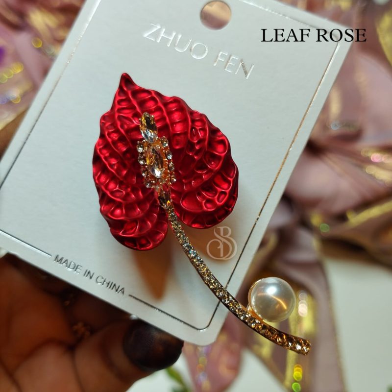 ROSE LEAF BROOCHES